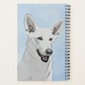 White Shepherd Painting - Cute Original Dog Art Planner (Achterkant)