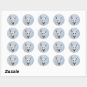 White Shepherd Painting - Cute Original Dog Art Ronde Sticker (Vel)