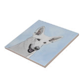 White Shepherd Painting - Cute Original Dog Art Tegeltje (Zijkant)