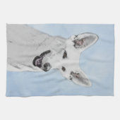 White Shepherd Painting - Cute Original Dog Art Theedoek (Horizontaal)