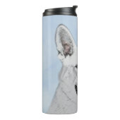 White Shepherd Painting - Cute Original Dog Art Thermosbeker (Gedraaid links)