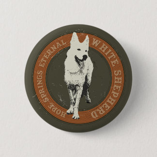 White Shepherd Ronde Button 5,7 Cm