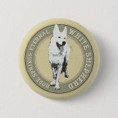 White Shepherd Ronde Button 5,7 Cm (Voorkant)
