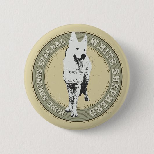 White Shepherd Ronde Button 5,7 Cm (Voorkant)