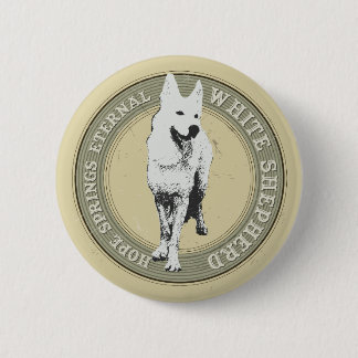 White Shepherd Ronde Button 5,7 Cm