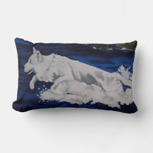 White Shepherd Splash Kussen