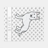 White Shepherd White German Shepherd & Custom Name Fleece Deken (Voorkant (Horizontaal))