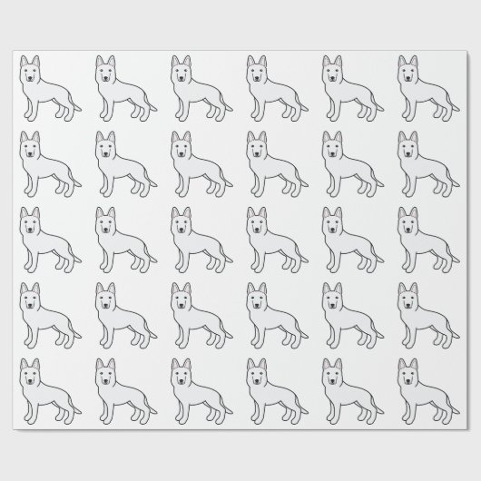 White Shepherd / White German Shepherd Dog Cadeaupapier (Vlak)