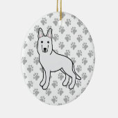 White Shepherd / White German Shepherd Dog Keramisch Ornament (Rechts)