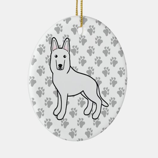 White Shepherd / White German Shepherd Dog Keramisch Ornament (Rechts)