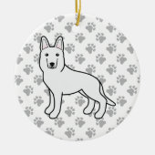 White Shepherd / White German Shepherd Dog Keramisch Ornament (Voorkant)