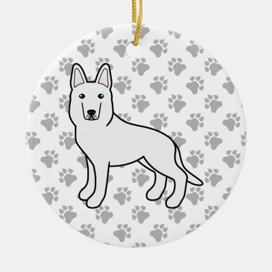 White Shepherd / White German Shepherd Dog Keramisch Ornament (Voorkant)