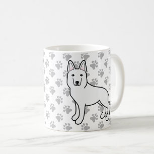 White Shepherd / White German Shepherd Dog & Paws Koffiemok