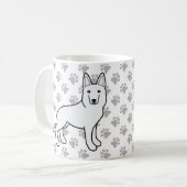 White Shepherd / White German Shepherd Dog & Paws Koffiemok (Voorkant links)