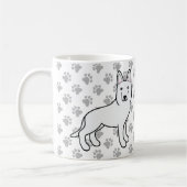 White Shepherd / White German Shepherd Dog & Paws Koffiemok (Links)