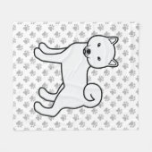 White Shiba Inu Cute Cartoon Dog en Paws Fleece Deken (Voorkant (Horizontaal))
