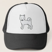 White Shiba Inu Cute Cartoon Dog Illustratie Trucker Pet (Voorkant)