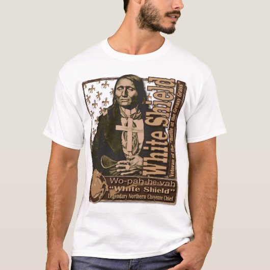 "White Shield" Amerikaanse krijger T-shirt (Voorkant)