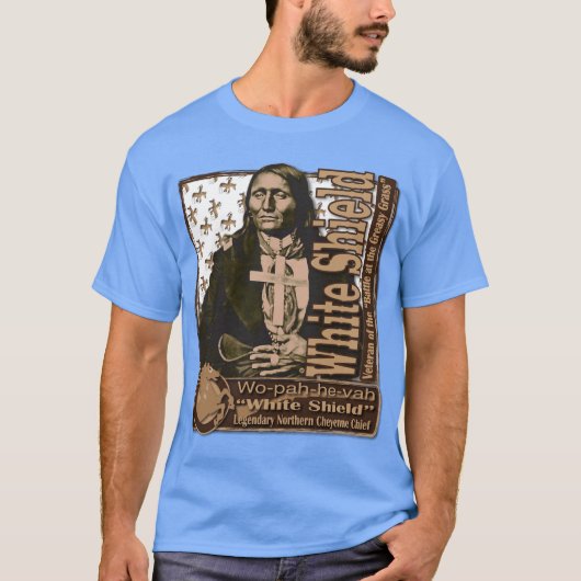 White Shield Northern Cheyenne Warrior T-shirt (Voorkant)