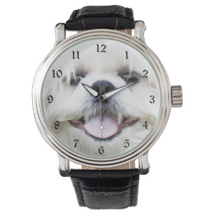 White shih tzu face horloge