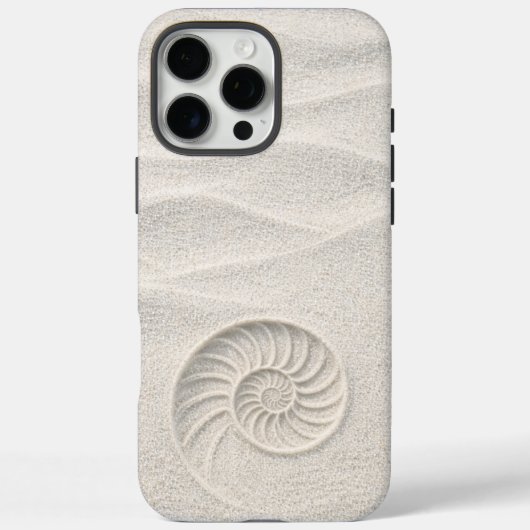 White Shimmer Sand Nautilus Shell Coastal  Case-Mate iPhone Case (Achterkant)