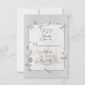 White Shiny Elegant Sparkly Frame  RSVP Kaartje (Voorkant)