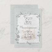 White Shiny Elegant Sparkly Frame RSVP Kaartje (Voorkant / Achterkant)