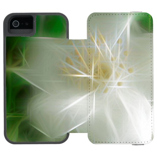 White Shiny Jasmine Incipio iPhone Portemonnee Hoesje (Agenda Open)