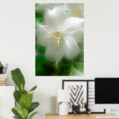White Shiny Jasmine Poster (Thuiskantoor)