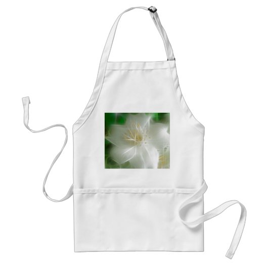 White Shiny Jasmine Standaard Schort (Voorkant)