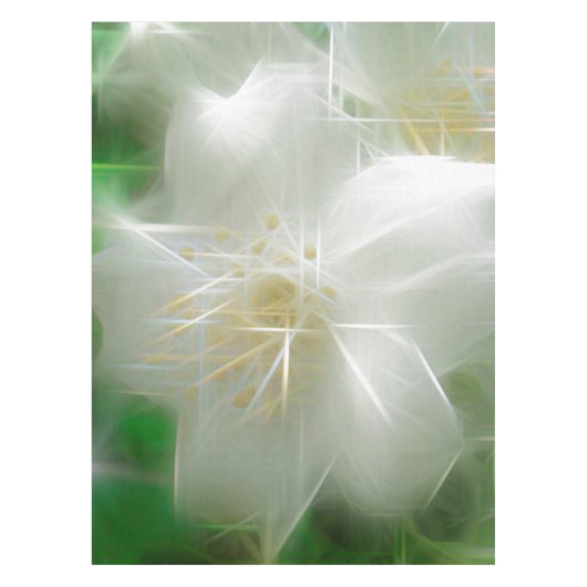 White Shiny Jasmine Tafelkleed (Voorkant)