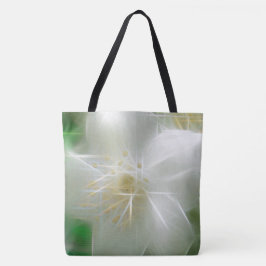 White Shiny Jasmine Tote Bag