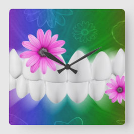 White Shiny Teeth Dentist Wall klok