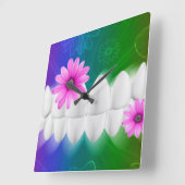 White Shiny Teeth Dentist Wall klok (Hoek)