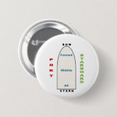 White Ship Geography Button (Voorkant /achterkant)