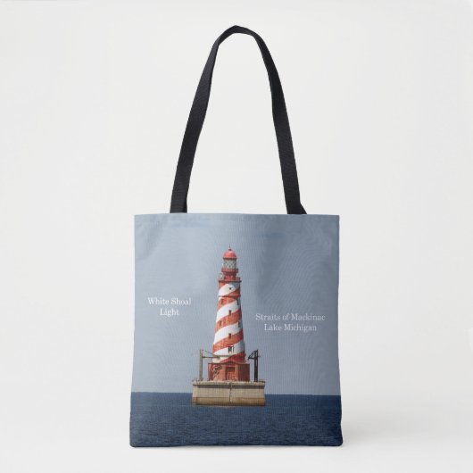 White Shoal Light over de hele canvas tas (Voorkant)
