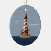White Shoal Light-versiering Keramisch Ornament (Rechts)