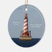 White Shoal Light-versiering Keramisch Ornament (Links)