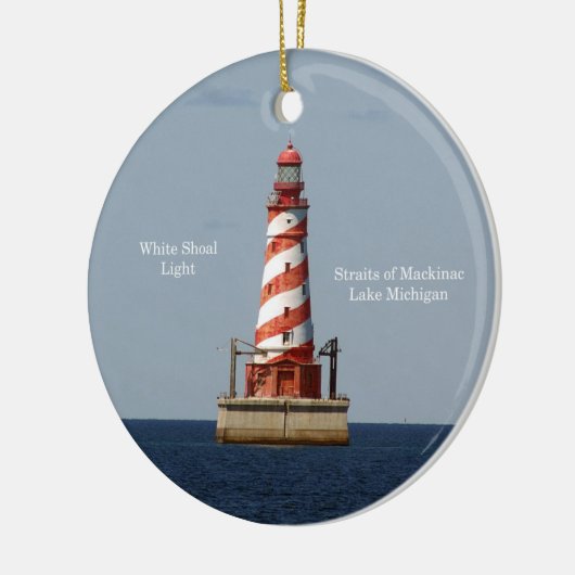 White Shoal Light-versiering Keramisch Ornament (Links)