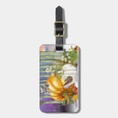 White Shoe Lost in Pumpkin Patch Collage Bagagelabel (Voorkant verticaal)