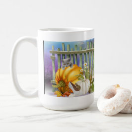 White Shoe Lost in Pumpkin Patch is een collage Koffiemok