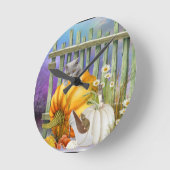 White Shoe Lost in Pumpkin Patch is een collage Ronde Klok (Hoek)