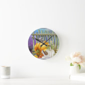 White Shoe Lost in Pumpkin Patch is een collage Ronde Klok (Huis)