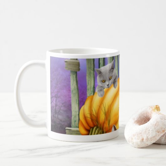 White Shoe Lost in Pumpkin Patch Koffiemok (Met donut)