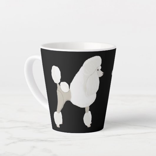 White Show Poodle Latte Mok (Linkerhoek)