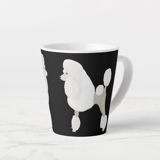 White Show Poodle Latte Mok (Rechterhoek)