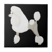 White Show Poodle Tegeltje (Voorkant)