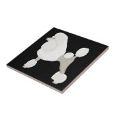 White Show Poodle Tegeltje (Zijkant)