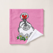 White Showgirl Silkie kip Hen Bad Handdoek (Wasdoekje)