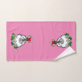 White Showgirl Silkie kip Hen Bad Handdoek (Handdoek)